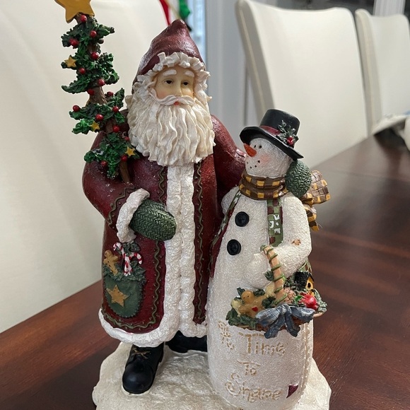 Raz Imports Deb Strain Figurine ( Time to share. Santa with snow man - Picture 1 of 4